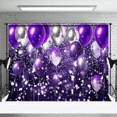 Aperturee - Aperturee Gradient Purple Silver Bokeh Balloon Photo Backdrop